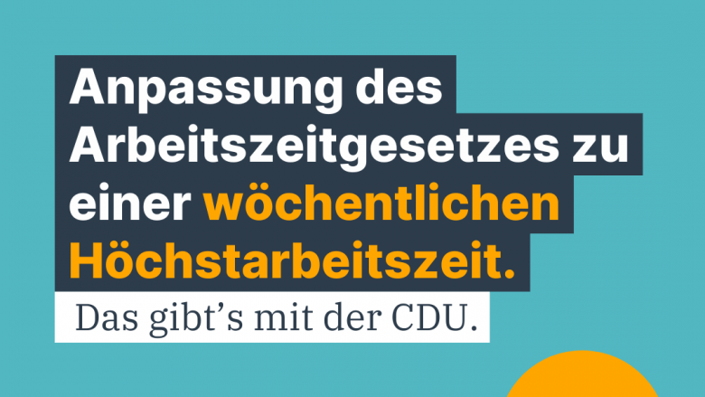 CDU Agenda 2030 - Anpassung Arbeitszeitgesetz