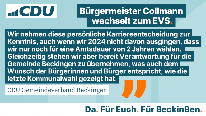 Bürgermeisterneuwahlen noch in diesem Jahr in Beckingen