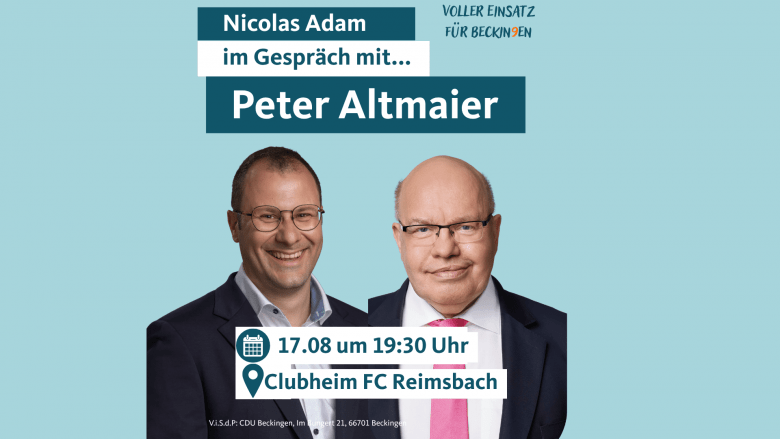 Nicolas Adam im Gespräch mit Peter Altmaier