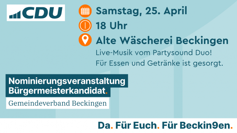 CDU Gemeindeverband Beckingen Nominierung Bürgermeisterkandidat 2026