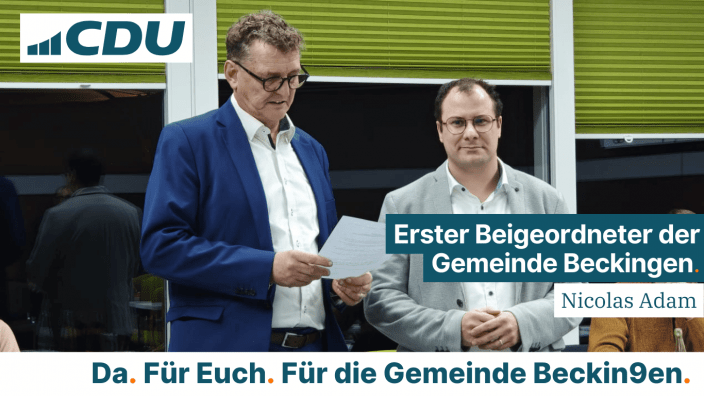 Nicolas Adam zum Ersten Beigeordneten der Gemeinde Beckingen gewählt