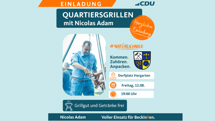 Quartiersgrillen mit Nicolas Adam in Hargarten