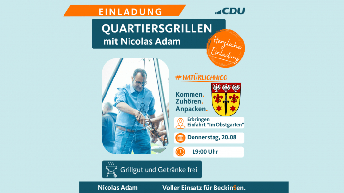 Quartiersgrillen in Erbringen mit Nicolas Adam